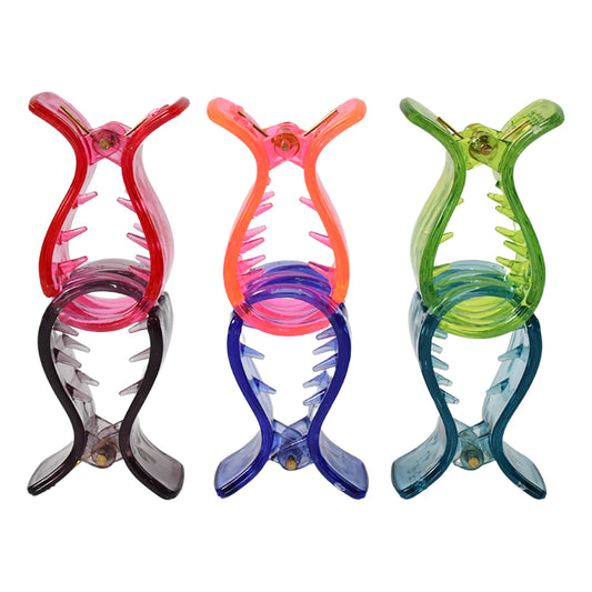 Big Hair Clips For Girls Kids Hair Accessories (6 Pcs Set Transparent)