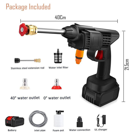 8550 48v Car Washing Kit Portable Pressure Washer With Rechargeable Cordless Pressure Washer Gun Handheld Pressure Washer For Car Car Washer Gun (Type 1- Single Battery)