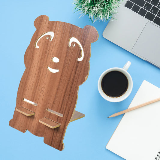 Wooden Cartoon Shape Design Mobile Stand (1 Pc)