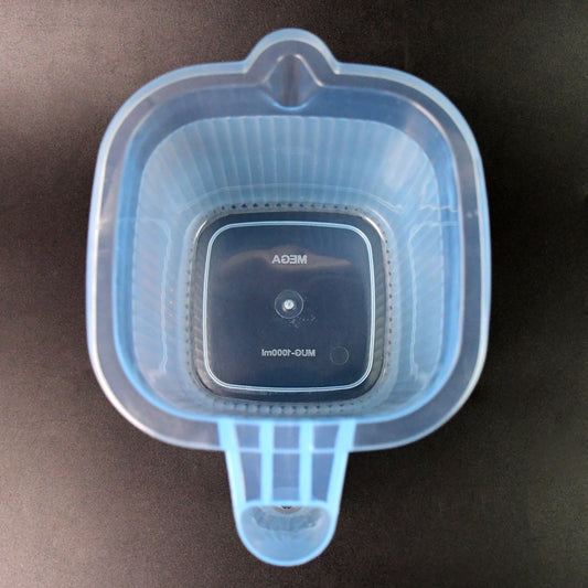 Plastic Square Transparent Bath Water Mug (1 Pc 1000 Ml Mix Color)