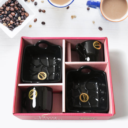 8229 Play Station Ceramic Tea Cups Mug Set With Handle Serving Bowl Milk Cup Coffee Cup Tea Cup Breakfast Cup Drinking Mug Or Outdoor For Household Gift For Birthday Wedding Party (4 Pcs Set)