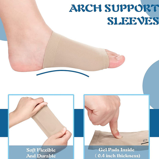 13022 Foot Arch Support For Men Women Medial Arch Support For Flat Feet Correction Sleeve With Cushion Plantar Fasciitis Leg Foot Pain Relief Product Foot Care For Orthopedic Shoes Slippers (1 Pair)