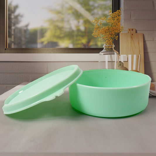 8717 4in1tiffin Box-lunch Box 3 Stainless Steel Containers 300 Ml Approx Plastic Salad Container 200 Ml Approx Plastic Lid Box Round Zip Bag Leak Proof Microwave Safefor Office College And School For Men Women