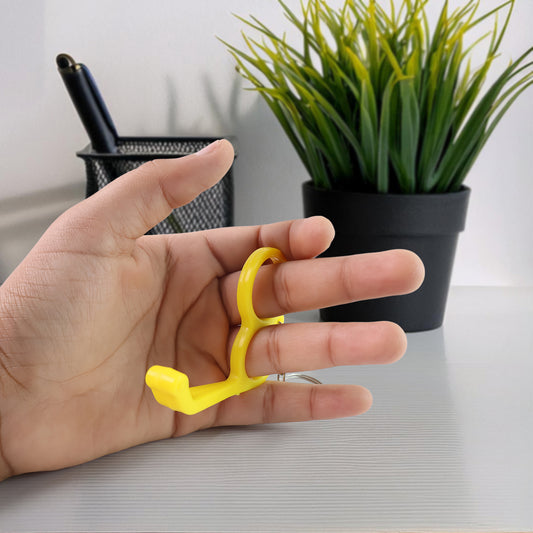 2-in-1 Plastic Dual-finger Mobile Stand Cum Keyring (1 Pc Mixed Color)
