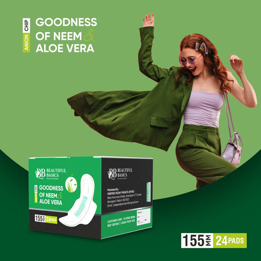 0984 Sanitary Pads For Women With Goodness Of Neem Aloe Vera Ultra Thin Leakage Protection Ph Balance With Antibacterial Anion Chip (155 Mm 24 Pads)