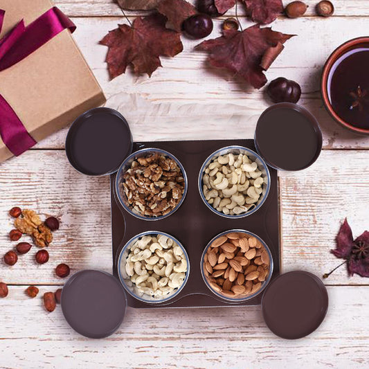 5550 Airtight Plastic 4 Pc Storage Container Set With Tray Dry Fruit Plastic Storage Container Tray Set With Lid Serving Tray For Kitchen