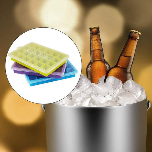 1144 Silicone Ice Cube Trays 24 Cavity Per Ice Tray Multicolour