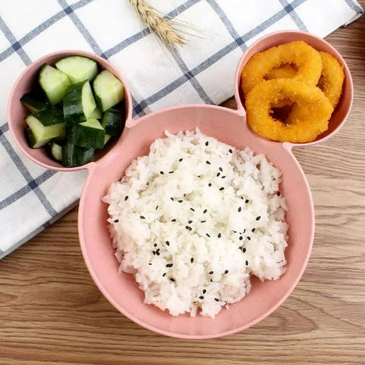 5624 Mickey Mouse Shape Plates For Kids Bpa Free Unbreakable Childrens Food Plate Kids Bowl Fruit Plate Baby Cartoon Bowl Plate Tableware (1 Pc)