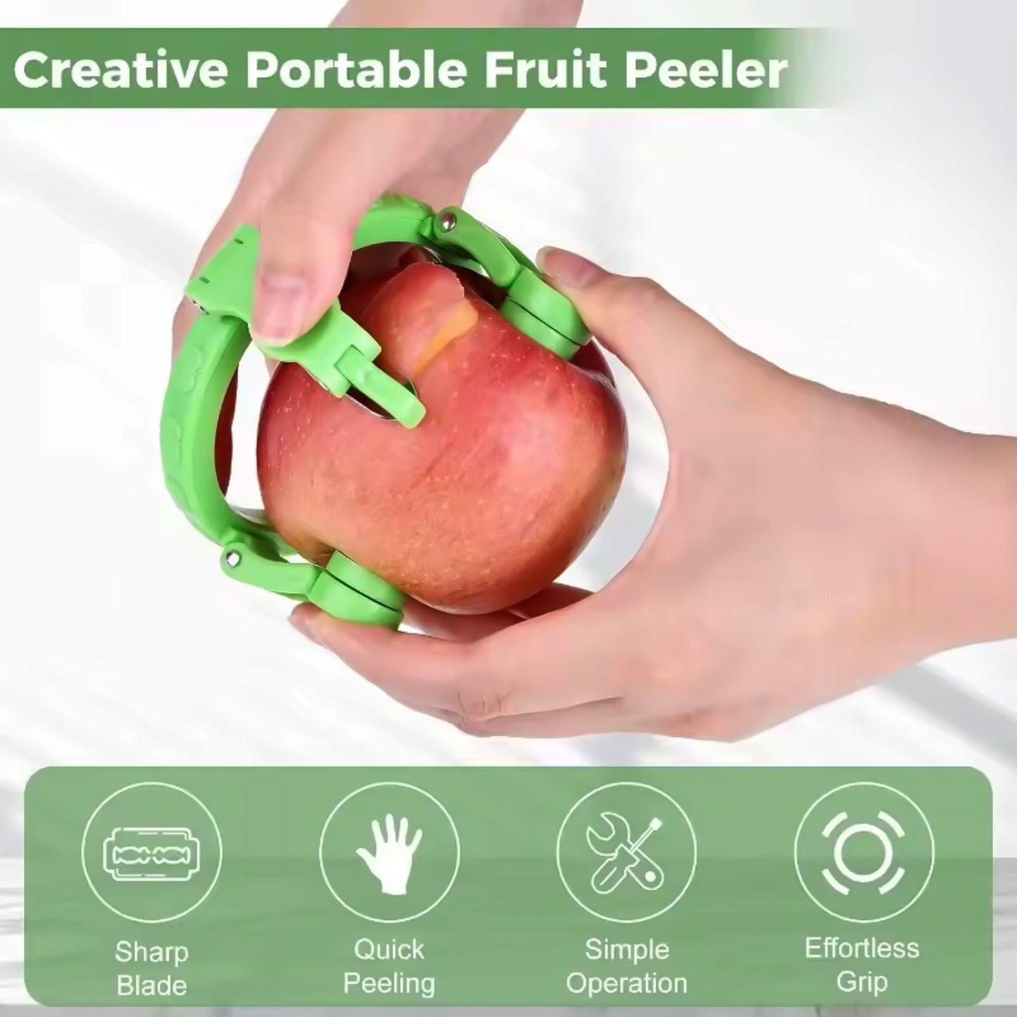 Adjustable Apple Peeler Cutter With Holder Ring