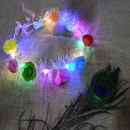Led Flower Crown Headband  Multicolor Light-up (1 Pc)