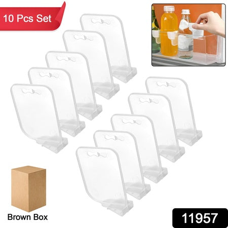 Plastic Storage Baskets Space Allocator Refrigerator Organizer Bins Partition Clip (10 Pcs Set)