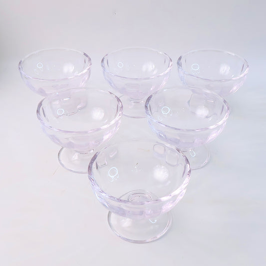 Premium Glass Ice Cream Dessert Bowl 6 Pc Set