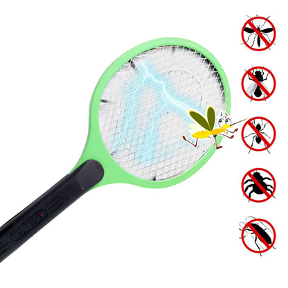 Green Rechargeable Electric Mosquito Killer Racket With Cable