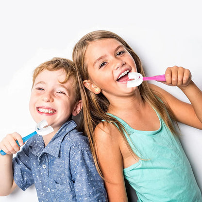 4003 U-shaped Toothbrush For Kids Manual Whitening Toothbrush Silicone Brush Head For Kids Children Infant Toothbrush For 2-6 Years| Pack of 2||