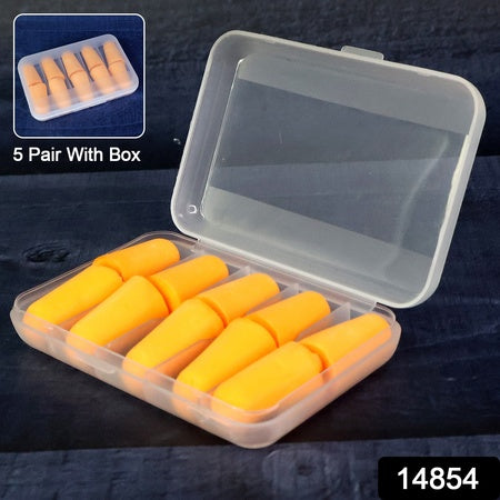 Foam Ear Plugs With Portable Storage Box (5 Pairs)