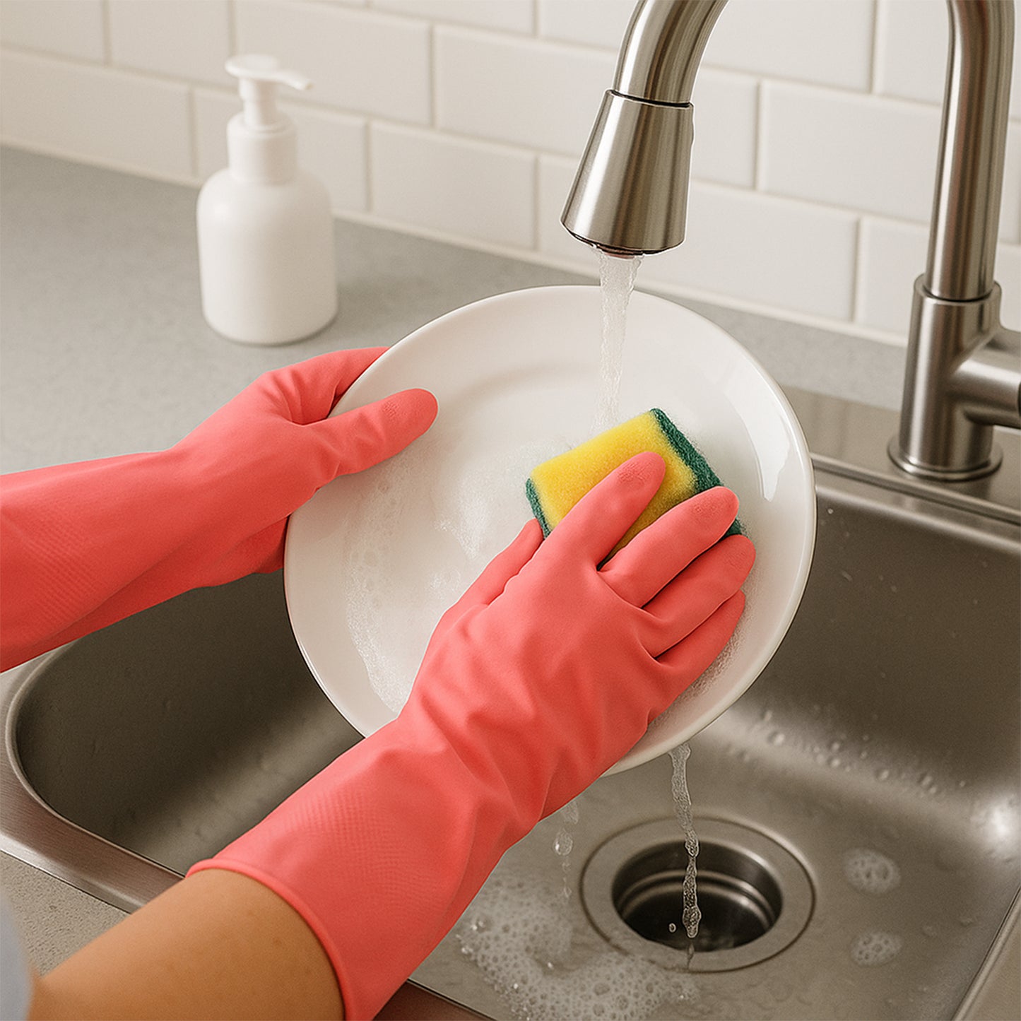 Reusable Waterproof Household Cleaning Gloves (45gm  1 Pair)