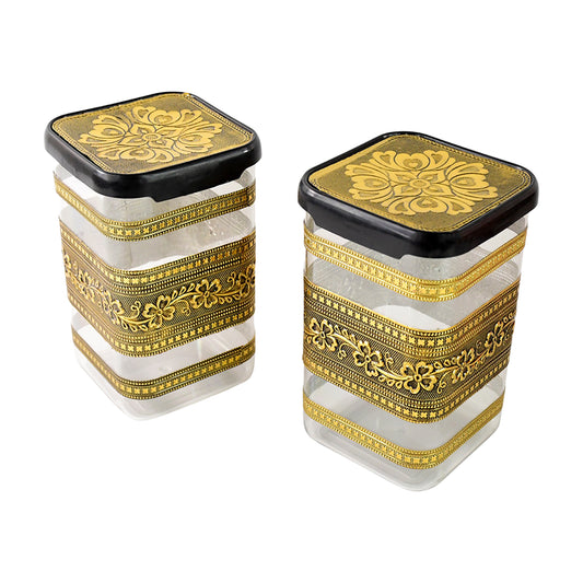 Plastic Rajwadi Container 2pcs Set 1100ml