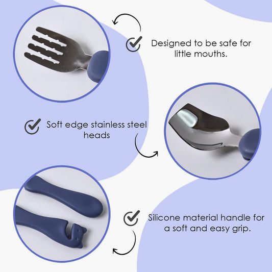 Supermom Foodie Stainless Steel Spoon  Fork (2 Pc Set)