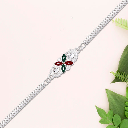Stylish Silver Chain Rakhi