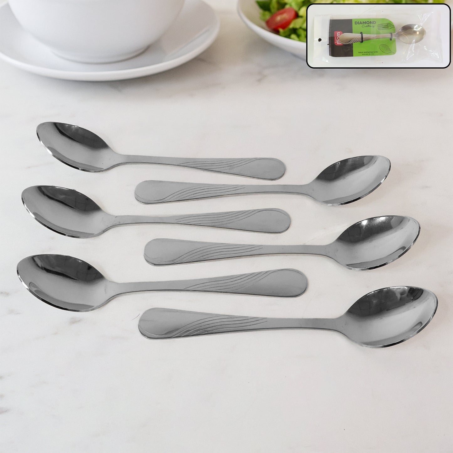 Supermom Diamond Stainless Steel Dining Spoon (6 Pc  Set)