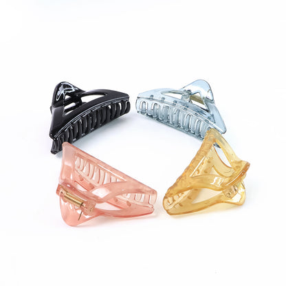 Triangle Shape Mix Color Plastic Hair Claw Clip  1 Pc Durable Grip For Women And Girls