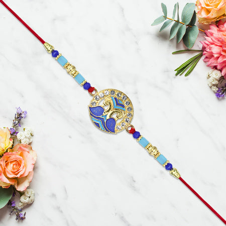Blue Peacock Feather Rakhi