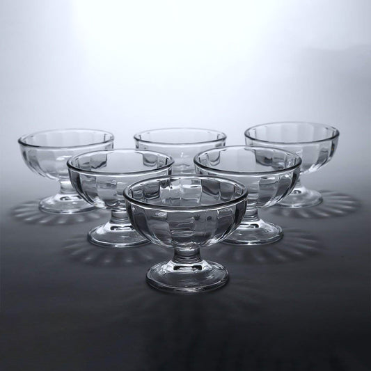 Premium Glass Ice Cream Dessert Bowl 6 Pc Set