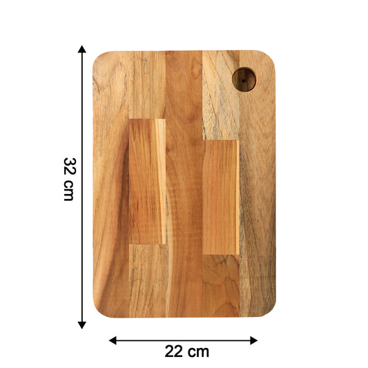Apex Steel Oak Medium Cutting Board With Wooden Handle (1 Pc)