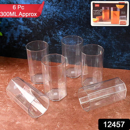 Apex Merino N Glass Unbreakable Plastic Drinking Glass Set (6pc300ml) Approx