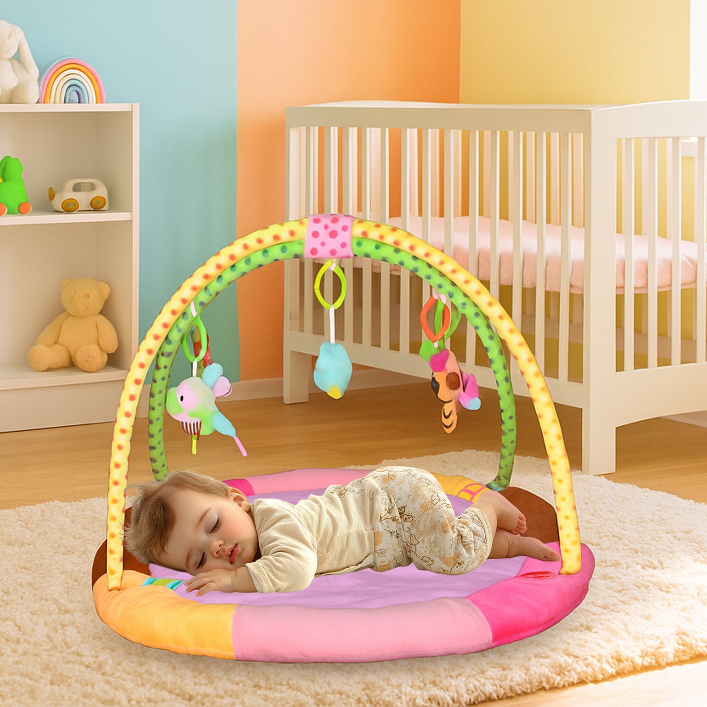 Multipurpose Baby Play Gym And Sleeping Mat (Mix Design  1 Pc)