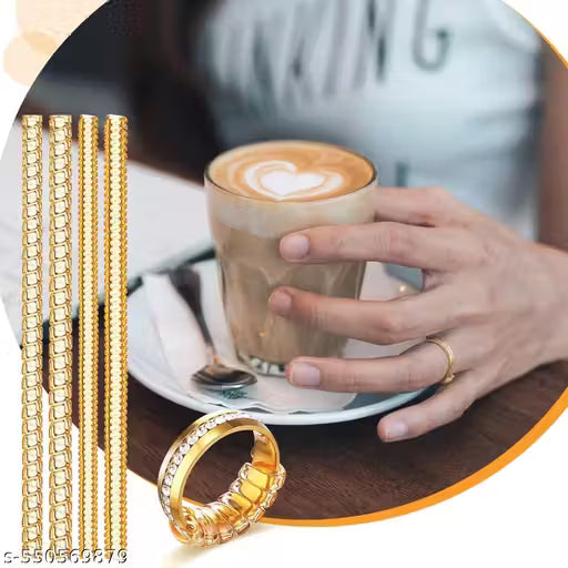 Ring Size Adjuster for Loose Rings - 4 Sizes Ring Sizer Ring Tightener Resizer Fit Spiral Silicone Tightener Set(4 Pcs,Gold)