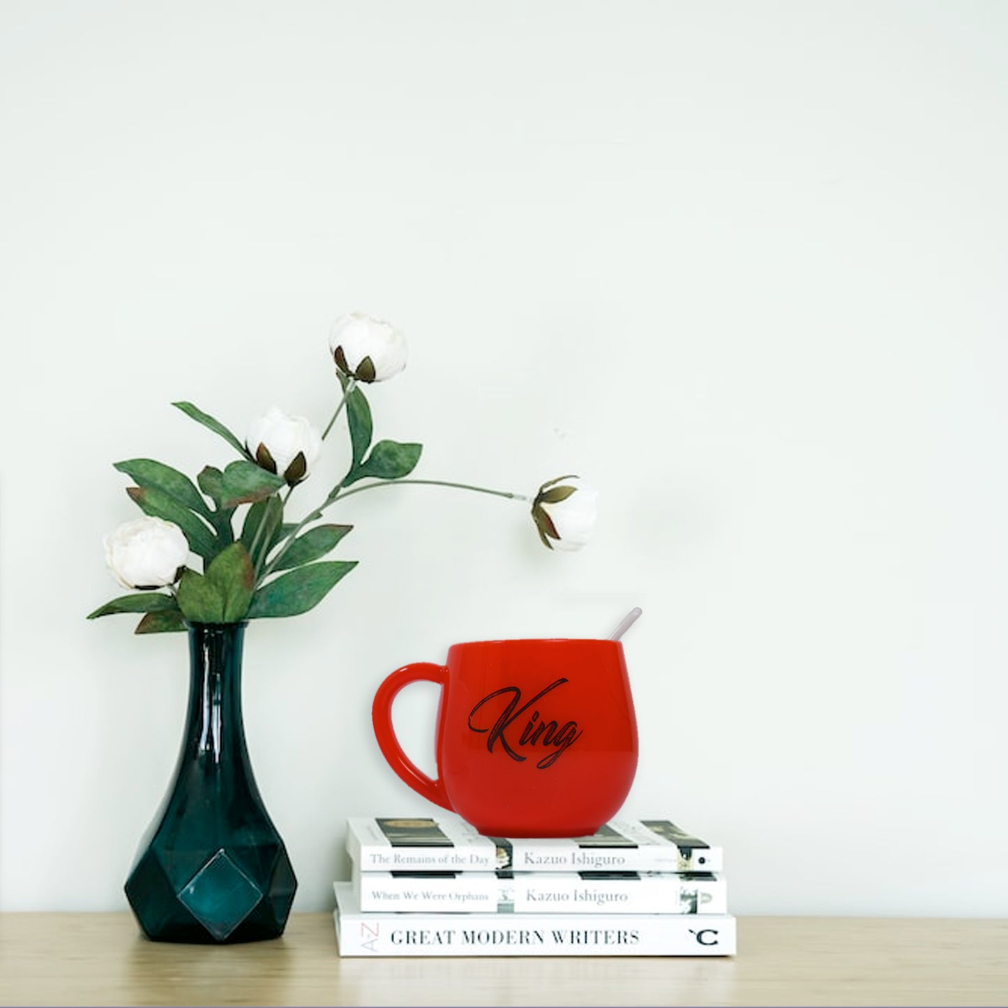 4764 King  Queen Printed Couple Matching Coffeetea Plastic Coffee Mug (300ml Set Of 2)