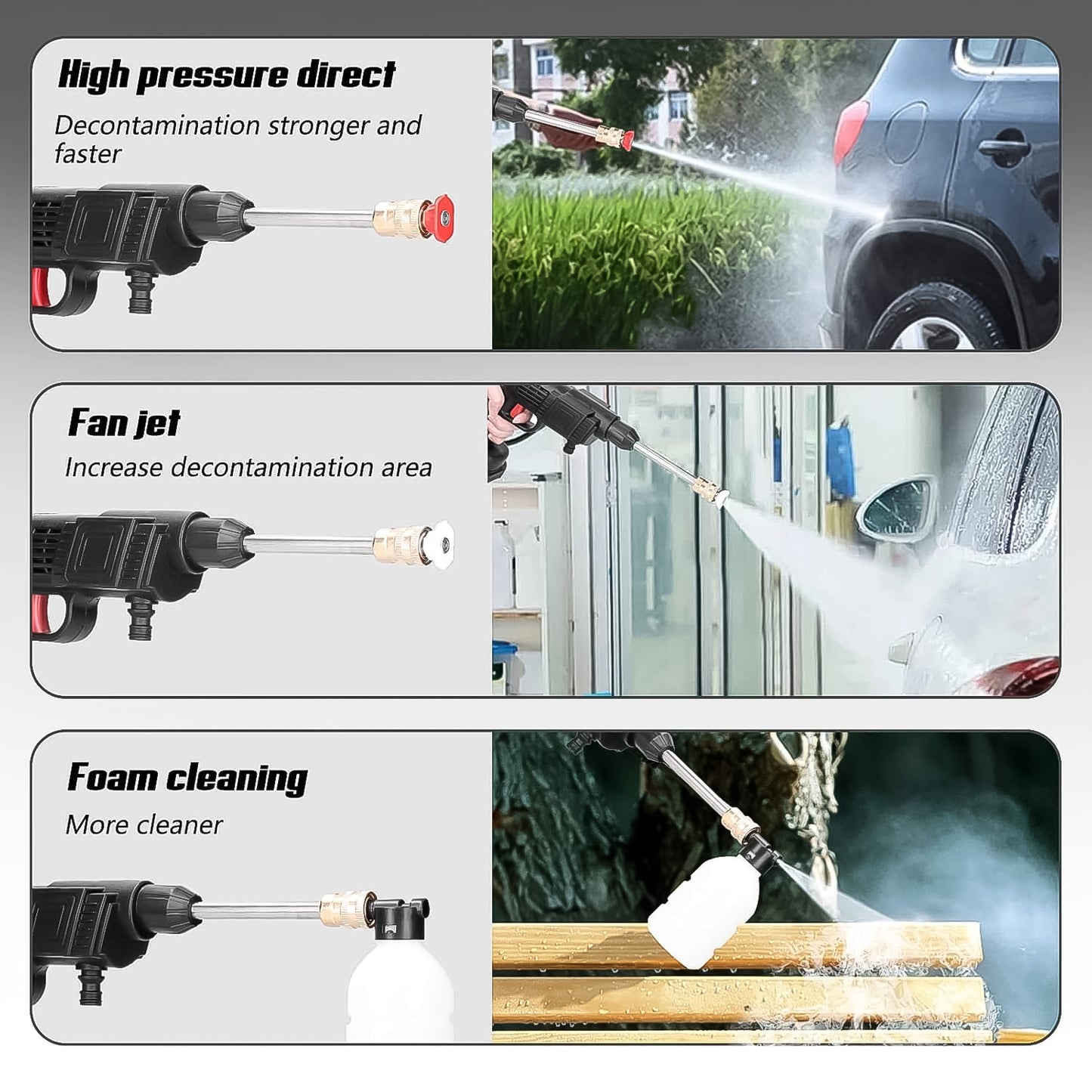 48v Car Washer Gun Wireless High Pressure Washer Water Spray Gun Car Washing Kit