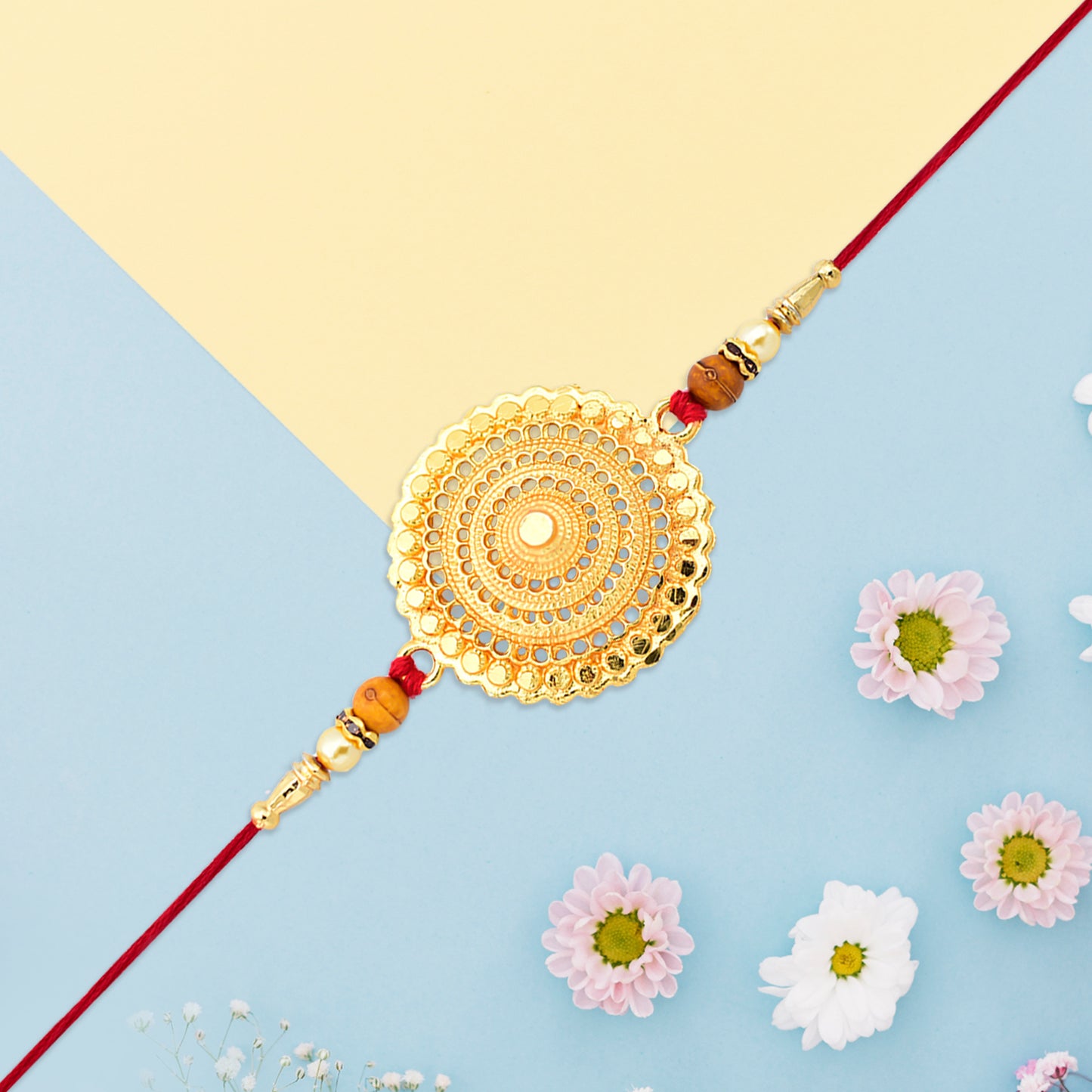 Golden Flower Rakhi