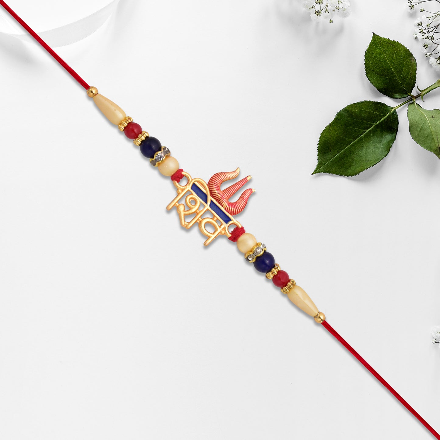 Shiv Trishul Rakhi With Beads