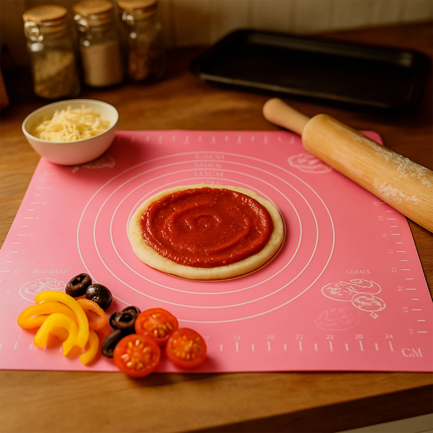 Non-stick Dough Rolling  Baking Mat - (1 Pc  29x26 Cm)