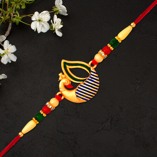 Beautiful Peacock Feather Rakhi