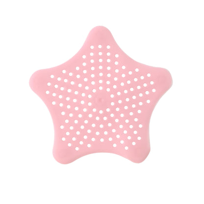 Baby Pink Silicone Star Shaped Sink Filter Bathroom Hair Catcher Drain Strainers For Basin