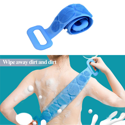 7275 Silicone Body Back Scrubber Double Side Bathing Brush For Skin Deep Cleaning