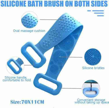 7275 Silicone Body Back Scrubber Double Side Bathing Brush For Skin Deep Cleaning