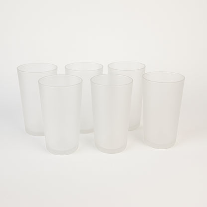 Matt Finish Glass Tumbler Set (Approx 300ml  6 Pc)