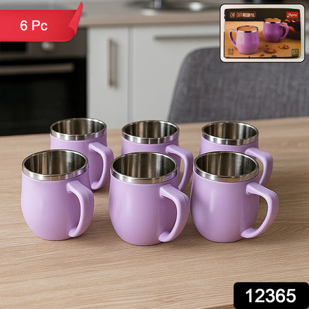 Apex Chit-chat Double Wall Stainless Steel Mug Set (6pc200ml) Approx
