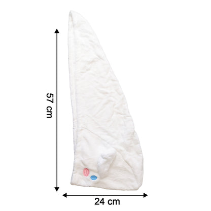 Premium Soft Microfiber Hair Drying Towel Wrap With Button (1 Pc)