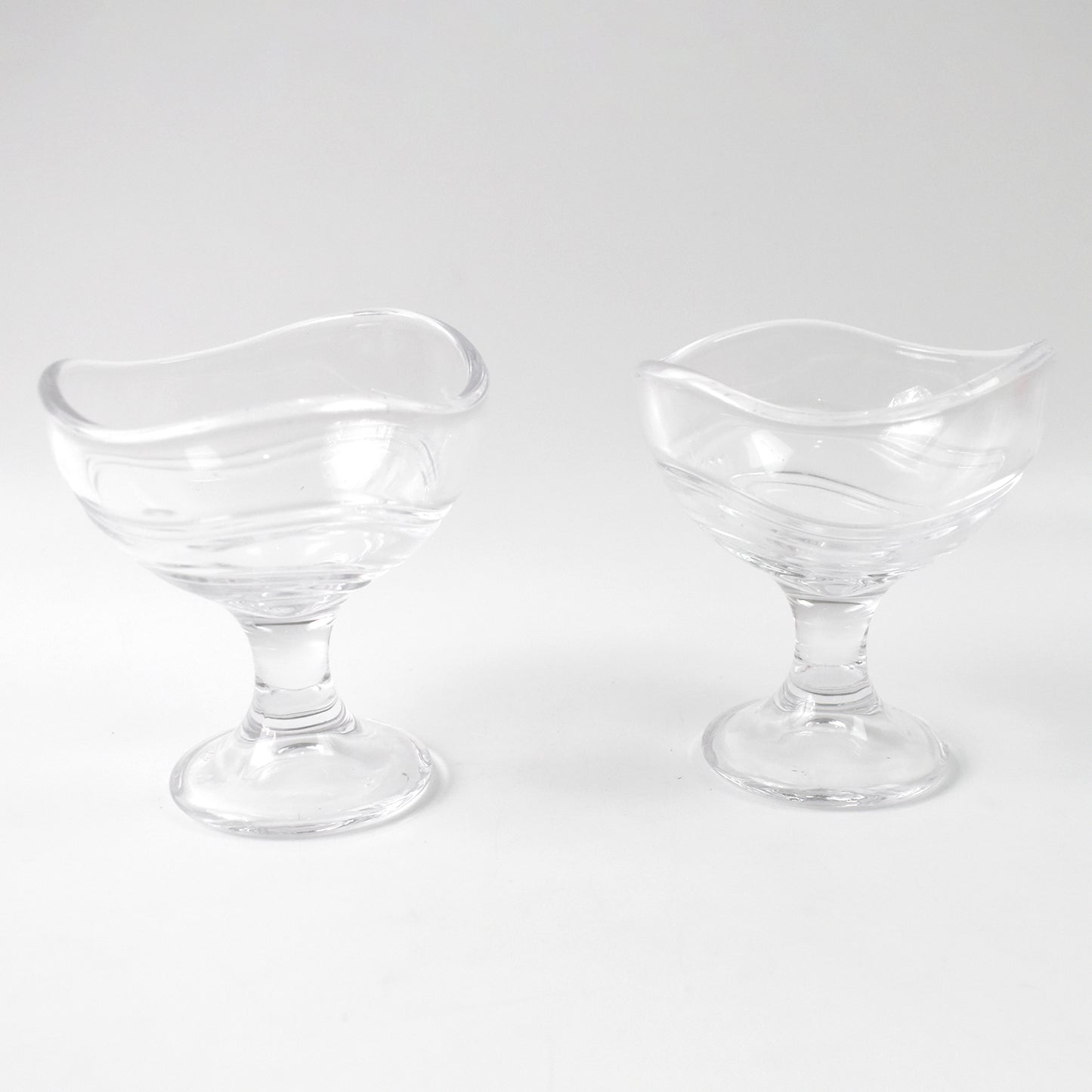 Glass Footed Dessert Bowl Ice Cream Cup (2 Pcs Set)