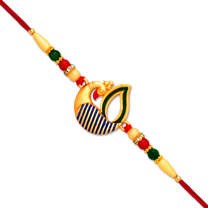 Beautiful Peacock Feather Rakhi